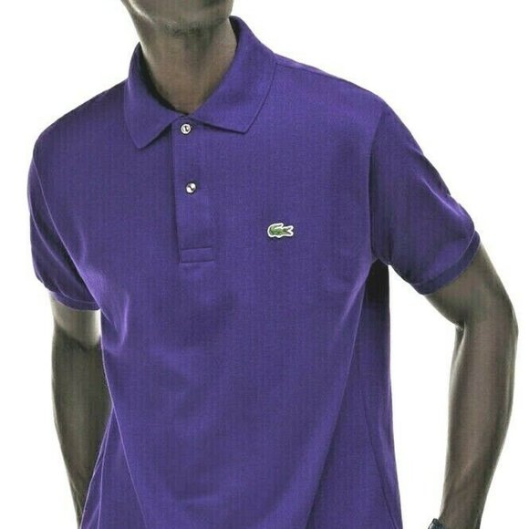 🐊LACOSTE CLASSIC FIT Piqué POLO, Periwinkle _ NWT - Picture 1 of 4